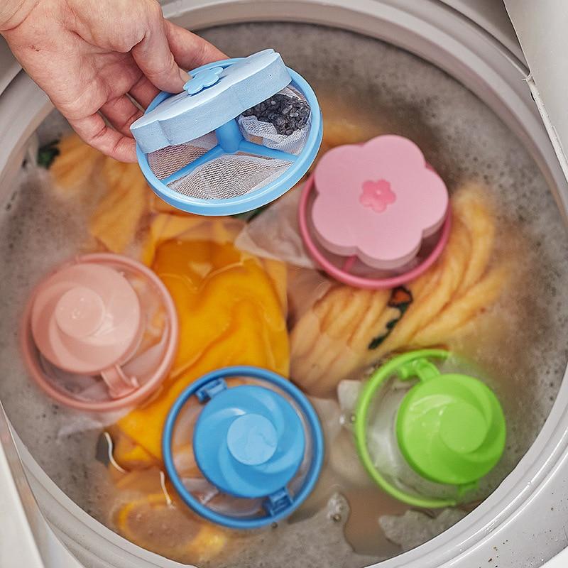 Washing Machine Hair Removal Floating Pet Fluff Filter Reusable Mesh Dirty Collection Bag