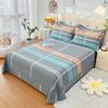 Simple Geometric Pattern Bed Sheet Set 100% Cotton Skin Friendly Flat Sheets with Pillowcase Thickened Queen Size Bedding Set