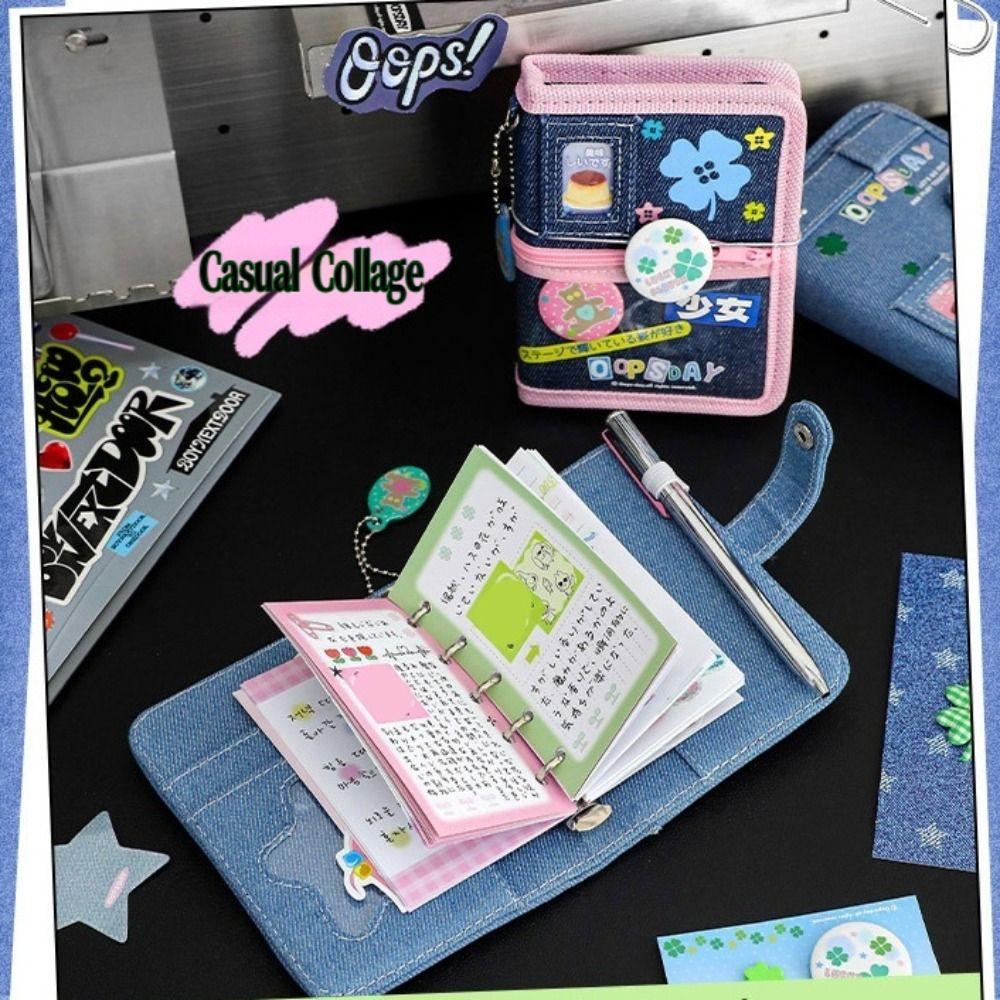 

Retro M5 Loose Leaf Notebook Multi-function School Accessories DIY Binder Journal Book Girls Gift світло-синій колір