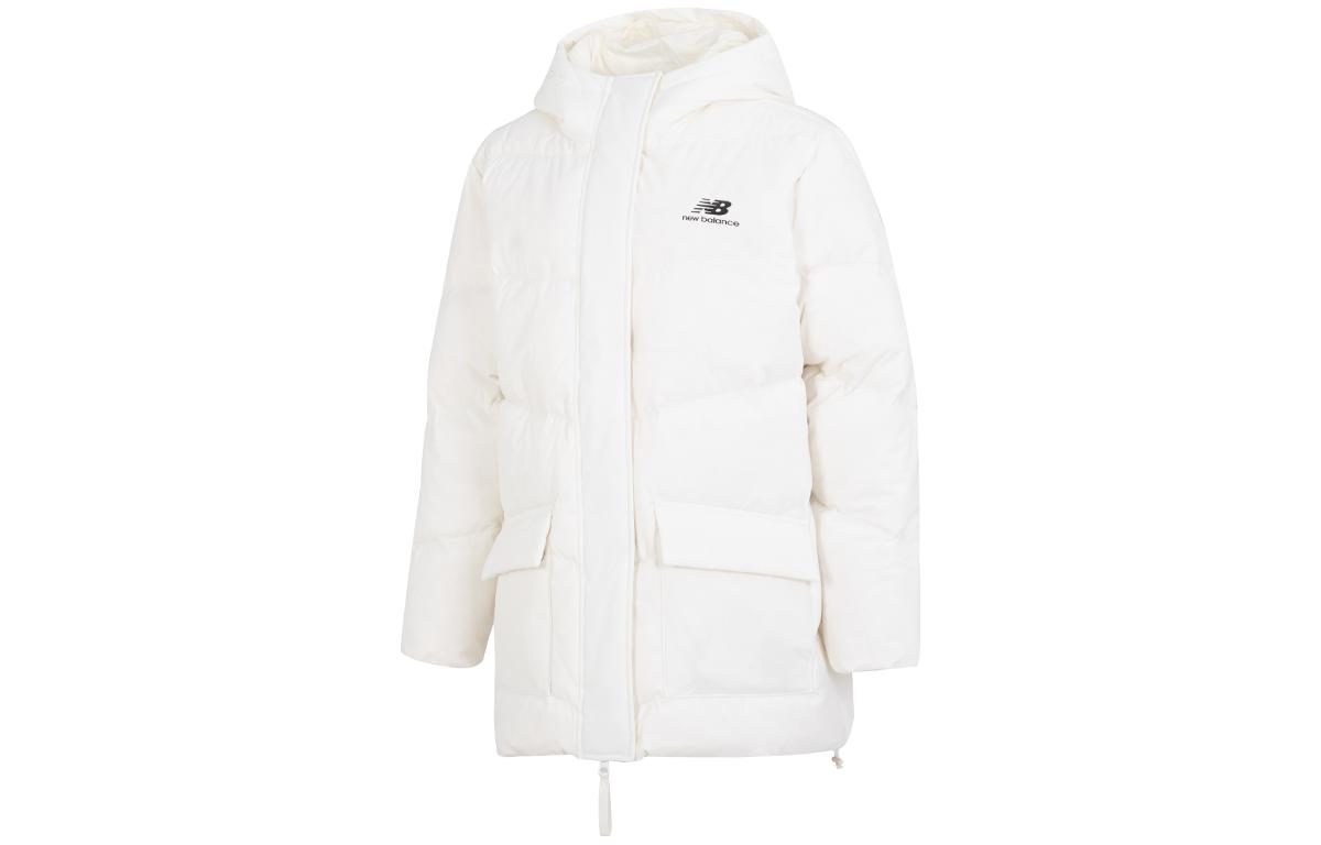 New Balance Down Jackets Women s White Hooded Moderate Quilted Down Jacket AWJ23333-CIC XL