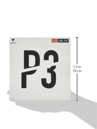 VICTAS Curl P3V Table Tennis Rubber, High-Grain Variation, for Control, Red, 1.5mm, 220020