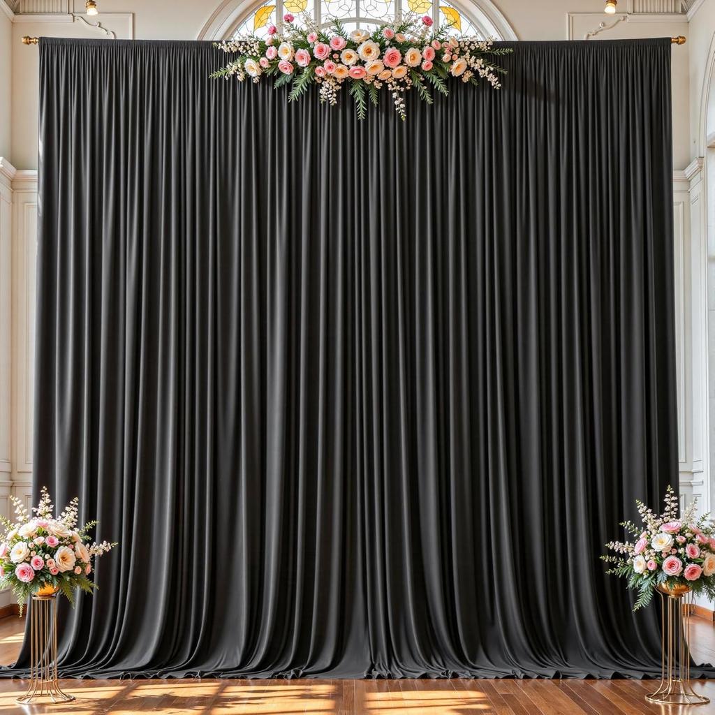 Zasłony tło z tkaniny bez zagnieceń, 1 panel, z tunelem na drążek, zasłony sufitowe, do dekoracji wesela, imprezy, ceremonii urodzinowej