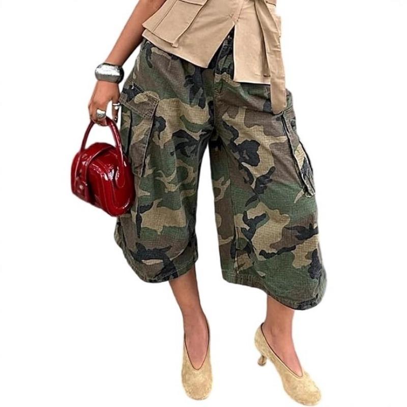 DICIFY Women's Fashion Casual Solid Color Print Pants & Capris