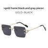 Minimalist Gold Frame Square Sunglasses With Gray Lenses For Fashion And Outdoor Activities