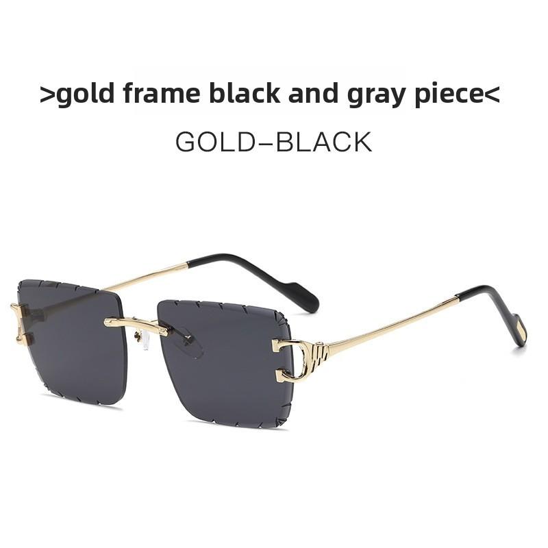 Minimalist Gold Frame Square Sunglasses With Gray Lenses For Fashion And Outdoor Activities