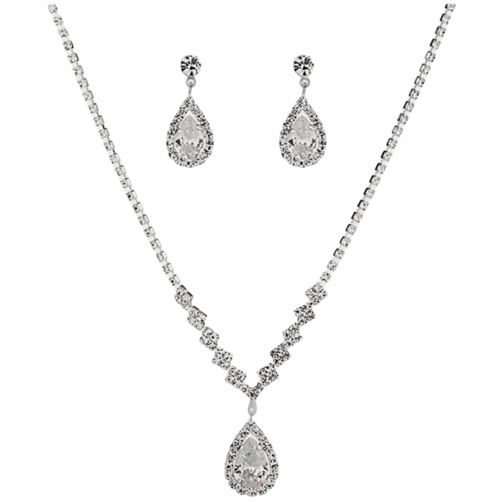 Rhinestone Women's Jewelry Set Droplet Necklace Wedding Banquet Gift Anniversary Gift
