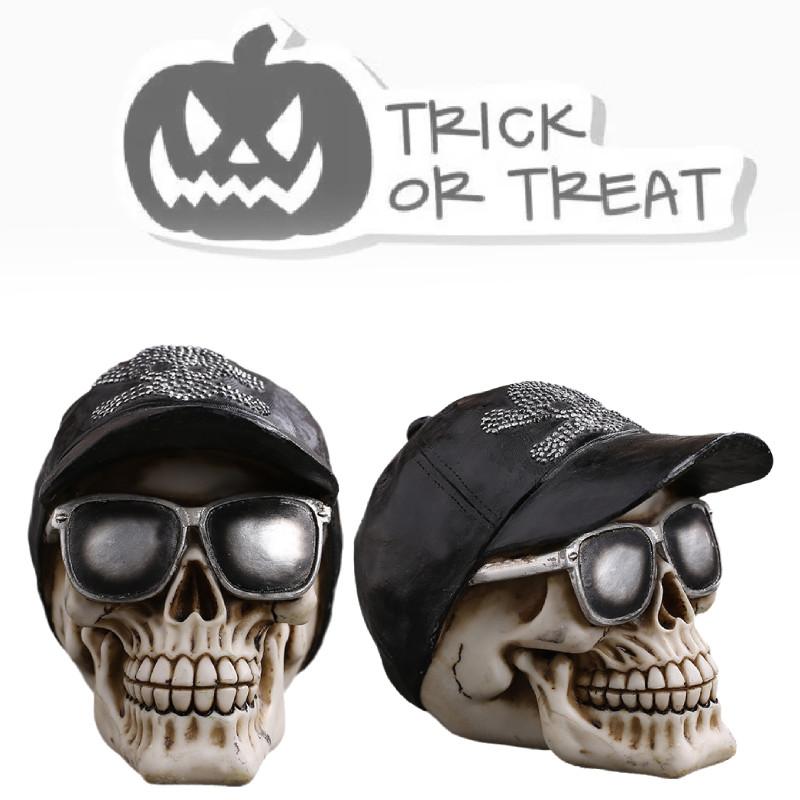 Skull Terrifying Halloween Head Resin Craft Tabletop Decoration Prop Holiday