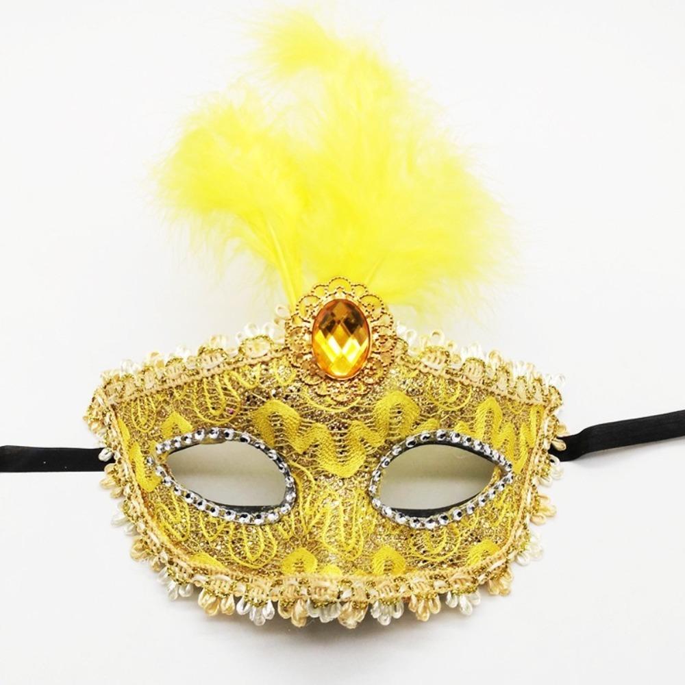 Plastic Half Face Mask Lace Trimmed Masquerade Mask Fashion Cosplay Mask Halloween