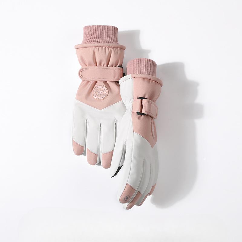Men and Women's Winter Ski Gloves Original Standard Plus Velvet Thick Warm Waterproof Cold Winter Motorcycle Riding Electric Bike