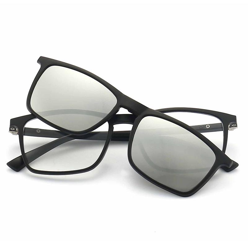 Coolmu Vintage Polarized Sunglasses & Prescription Frames Set for Men & Women - 1 Frame with 5 Colorful Magnetic Clip-ons.