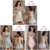 Satin Nightgown With Deep V Neck And Bust Enhancer For Women Home Sleepwear
