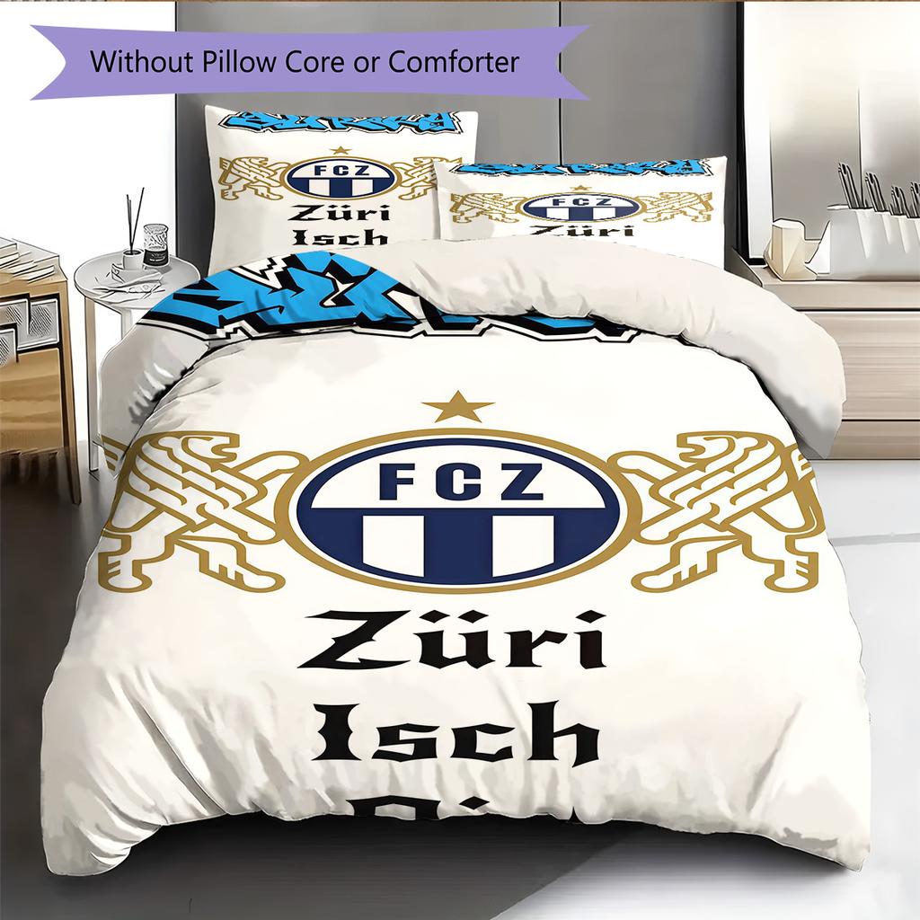 FC Luzern  Pattern Bedding Quilt Set Quilt Cover Pillowcase Home Decoration Birthday Gift (1 * duvet cover + 2 * pillowcase, without core)