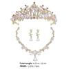 Girls Crown Necklace Ear Clips Earrings Set for Cosplay and Special Occasions Golden Zinc Alloy Photo Prop 1 Set