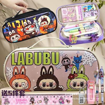 Pencil Case Large Capacity Combination Lock Stationery Box Cartoon Animation Peripheral Primary and Secondary School Students Large Capacity Pencil