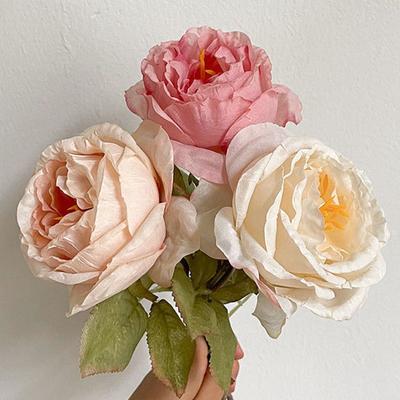 50CM Elegant Simulated Scorched Edge Rose Silk Artificial Roses Artificial Flowers Home Decor