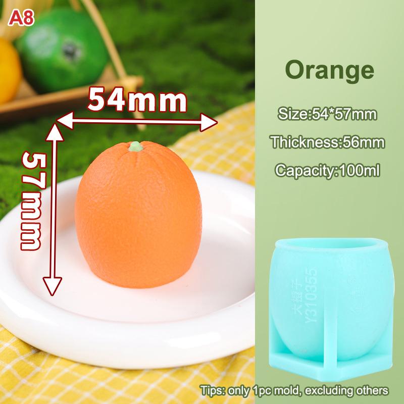 Stampo per Gelato alla Frutta M-Food-Safe Design 3D Fragola Mango Pesca Rilascio Facile Stampo per Torta, Cioccolato, Gelatina, Sapone Fai da Te