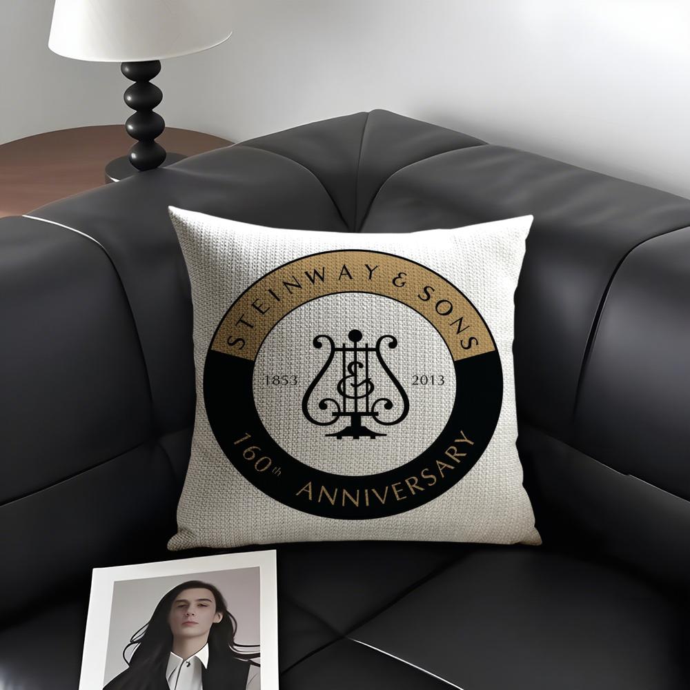 S-Steinway & S-Sons Cushion Cover Summer Breathable Linen Organic Fabric Double-Sided Printing Sofa Pillow Case Home Decor