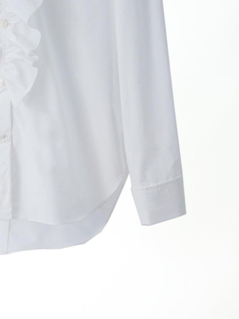 French Elegance | D Brand Spring 26: 100% Poplin Cotton Ruffle Trim Long Sleeve Shirt