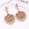 French Rhinestone Water Drop Earrings - Elegant Light Luxury Court Style Studs for Women with Exaggerated Dangles and High-End Quality