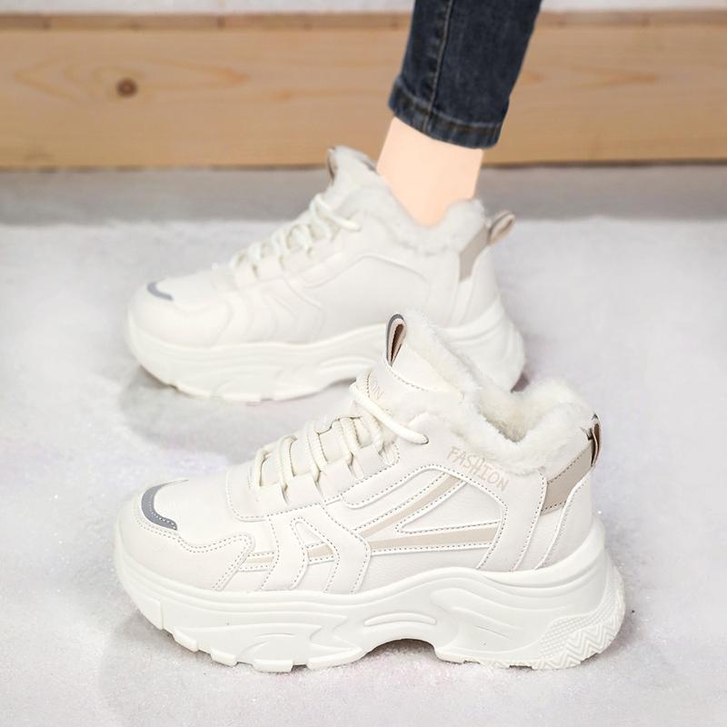 TUINANLE Šilti žieminiai sportbačiai moterims, kasdieniai sportiniai batai, riedlenčių treniruokliai, pliušinis komfortas, sniego batai