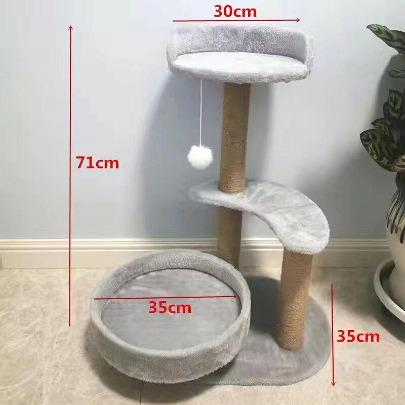 Space-Saving Cat Tree with Bed, Shelf, Scratching Post & Jump Platform