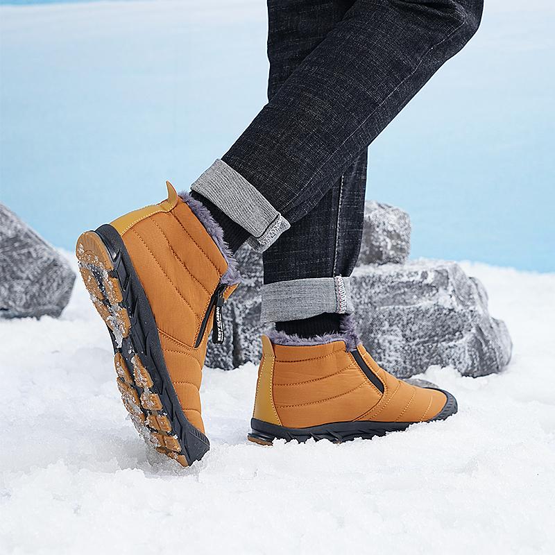 Winter Fur Lined Warm Lightweight Shoes Outdoor Anti-slip Snow Boots for Couple New Thicken Fleece Lined Casual Short Booties