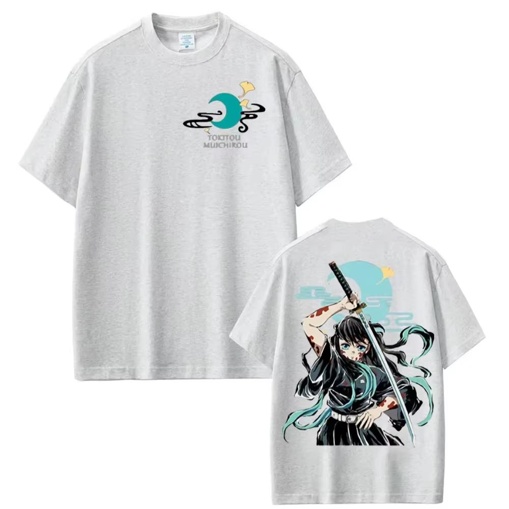 Anime Muichiro Tokito T-shirt z nadrukiem graficznym Męski Damski Estetyczna Odzież Modowa T-shirt Casual Wygodny Bawełniany Oversize