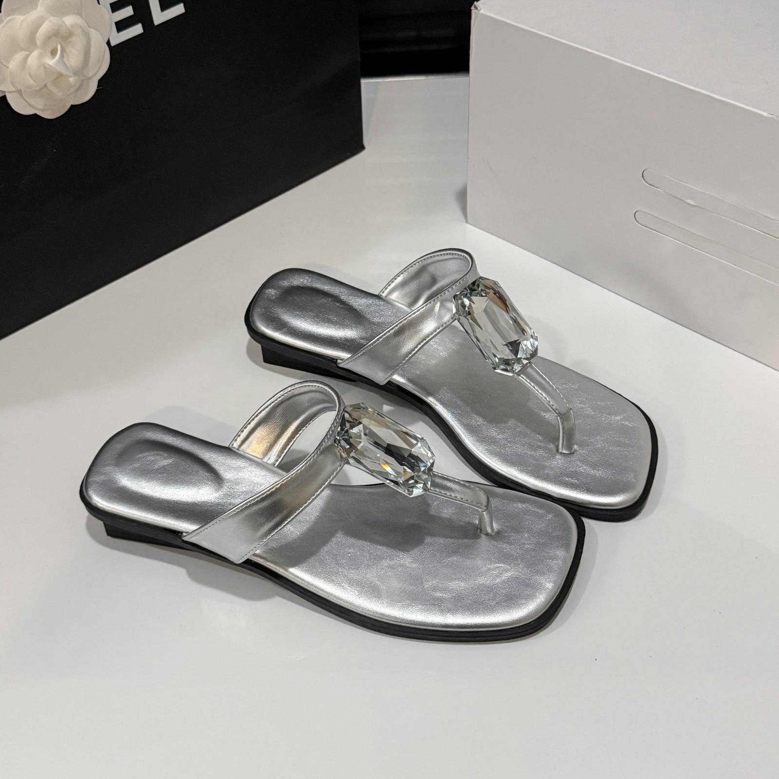 

Fashion Women Wedges Sandals Elastic Ankle Strap Casual Beach Shoes Slingback Toe Post Bohemian Beaded Sandals Flip Flops Flats 35 серебряный