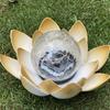 LED Solar Lotus Light Crack Glass Balls Flowers Lamp Outdoor Garden Lawn Yard Arts Ornament Garden Decoration