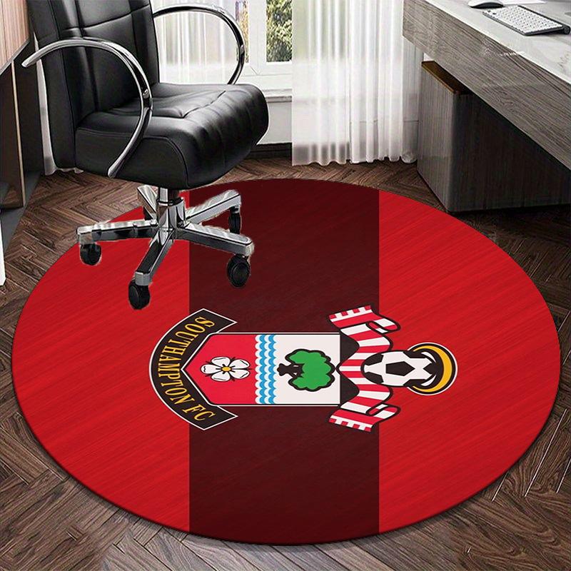 1PC Round Rug Fc Crest Design Printed Round Area Rug ,Rug For Home Office, Round Chair Rug, Decorative Carpet Fan Gifts Christmas Gift