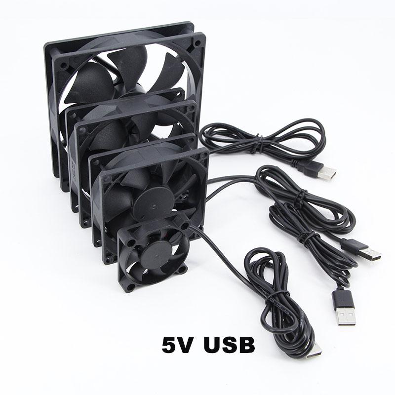 5V USB 4CM 5CM 120x120x25mm 80x80x25mm 5010 9025 Stecker Power Kühlung Gehäuselüfter 8cm 12cm Für Receiver DVR Router