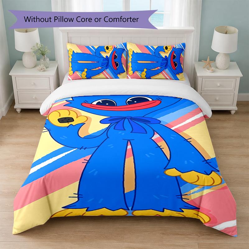 Poppy Playtime Print 3Pcs Duvet Cover Set 1 Duvet Cover and 2 Pillowcases Soft Bed Linen For Household Bedroom
