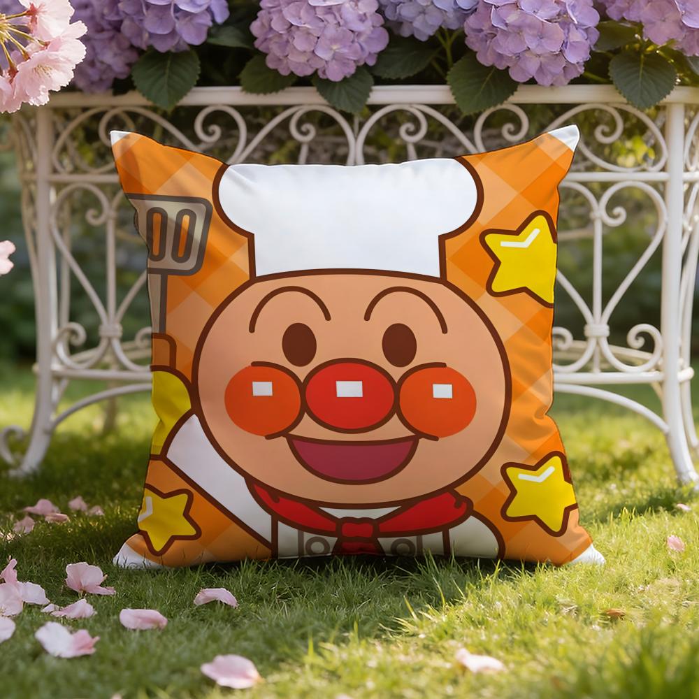 Cute A-Anpanman anime Cushion Cover Home & Car Dual-Scene Pillow Cover: Reversible for Premium Comfort