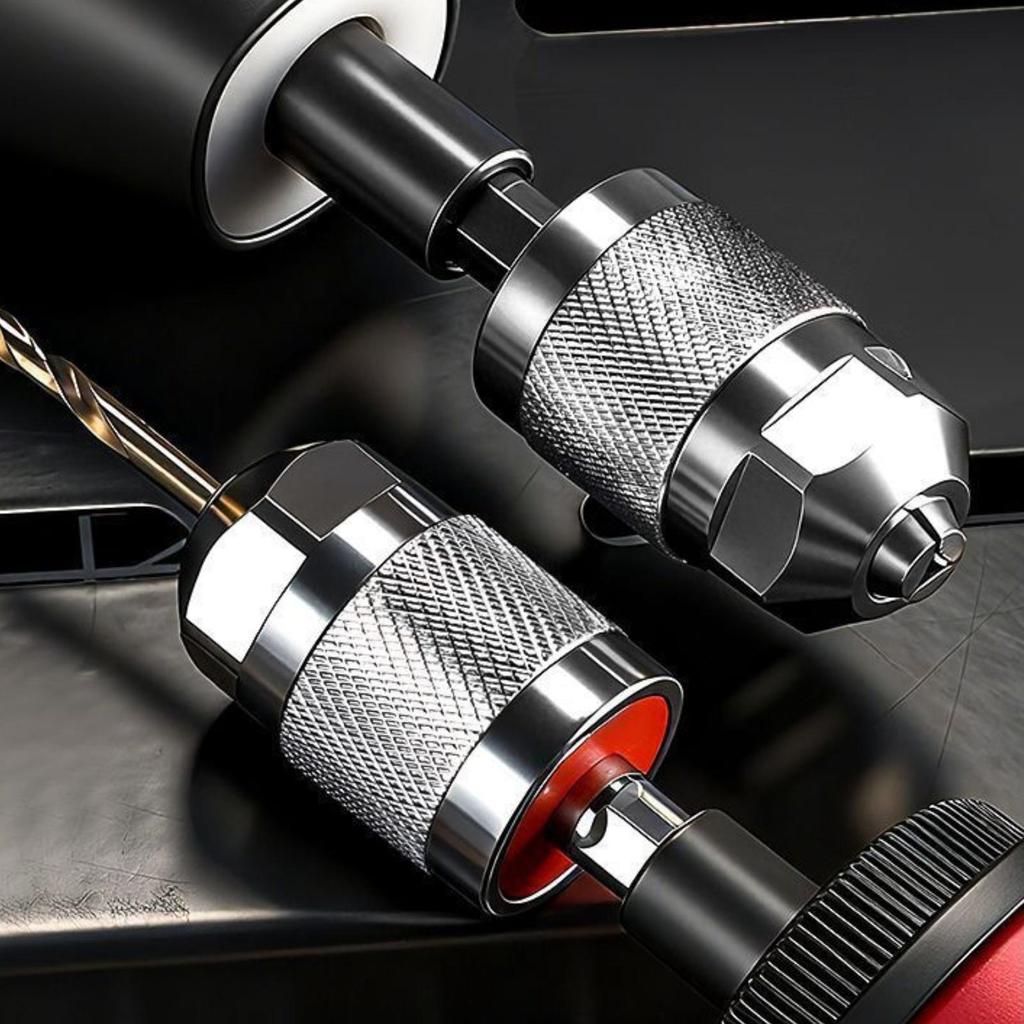 Hex Shank Drill Chuck Adapter Knurled ThreeJaw Metal Power Tool Accessory