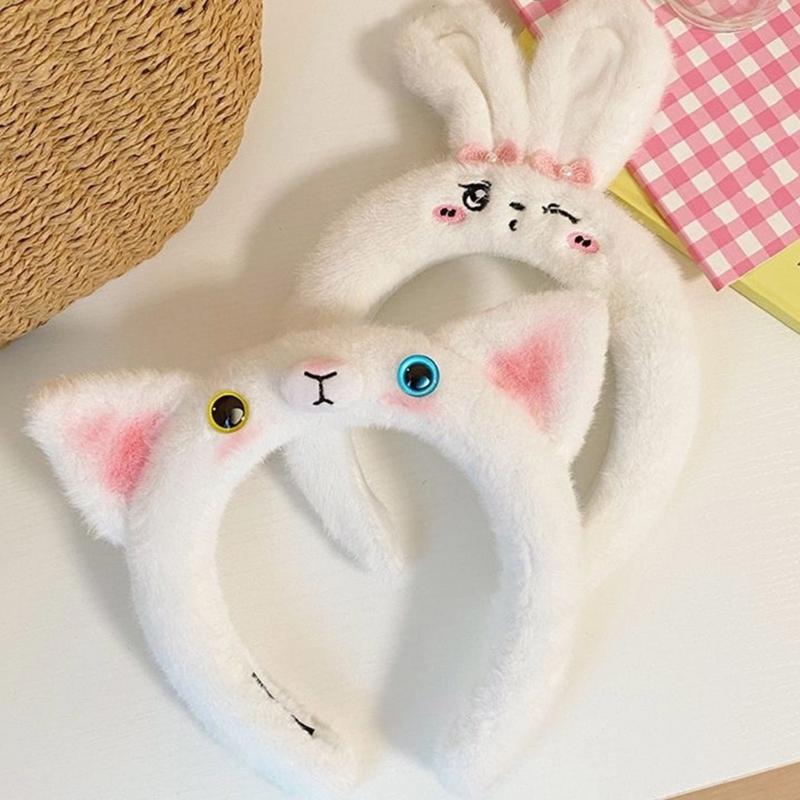 Lovely Plush Headband Cartoon Hairhoop Female Girl Face Washing Hairband Birthday Gathering Headpiece Party Accessories