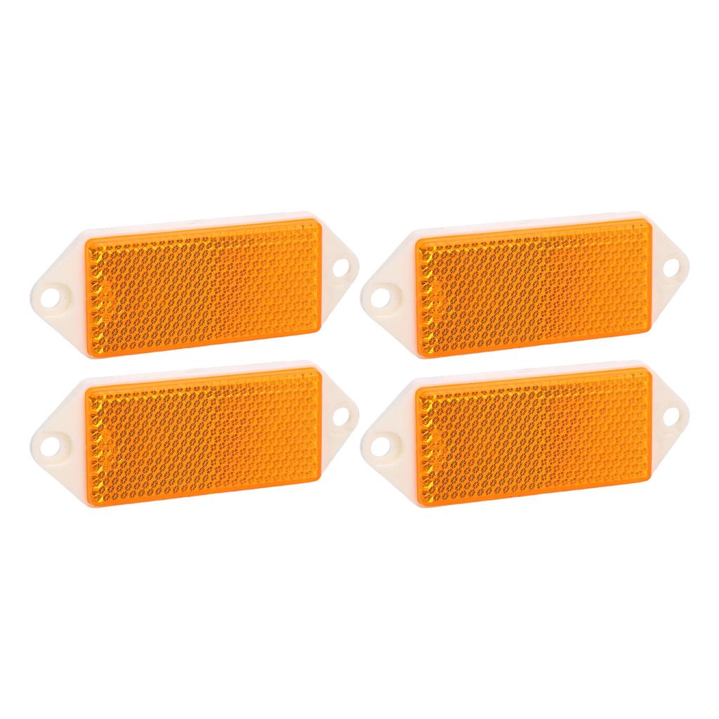 4pcs Rectangular Reflectors Screw On Plastic Enhance Traffic Safety Posts Reflectors for Trailer Truck Motorcycle Fence