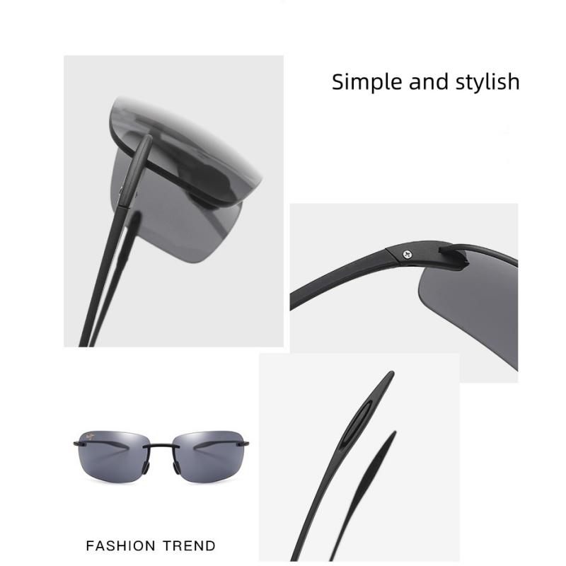 Classic Sports Rimless Sunglasses Men Women Male Driving Golf Rectangle Ultralight Frame Sun Glasses UV400