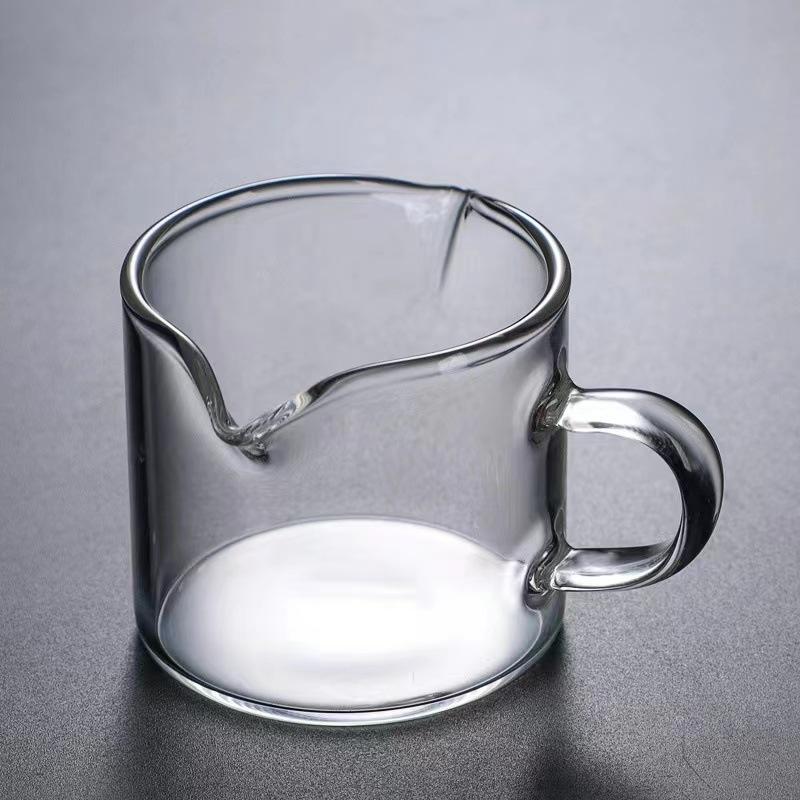 Piccola tazza da latte in vetro, tazza da caffè concentrato in vetro, tazza da latte, tazza da caffè a bocca doppia per la condivisione