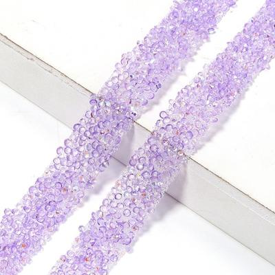 Resin Crystal Rhinestones Tape Trim Garment Accessories Rhinestone Appliques Resin Zirconia Chains Self-adhesive Backing