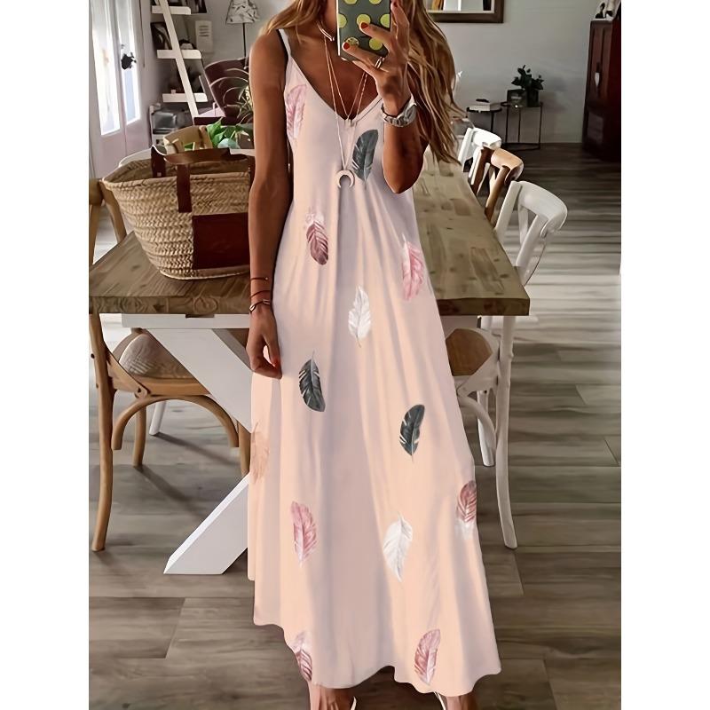 

BITCED Fashion Summer Spring Sleeveless V-Neck Casual Dresses Unique design S розовый