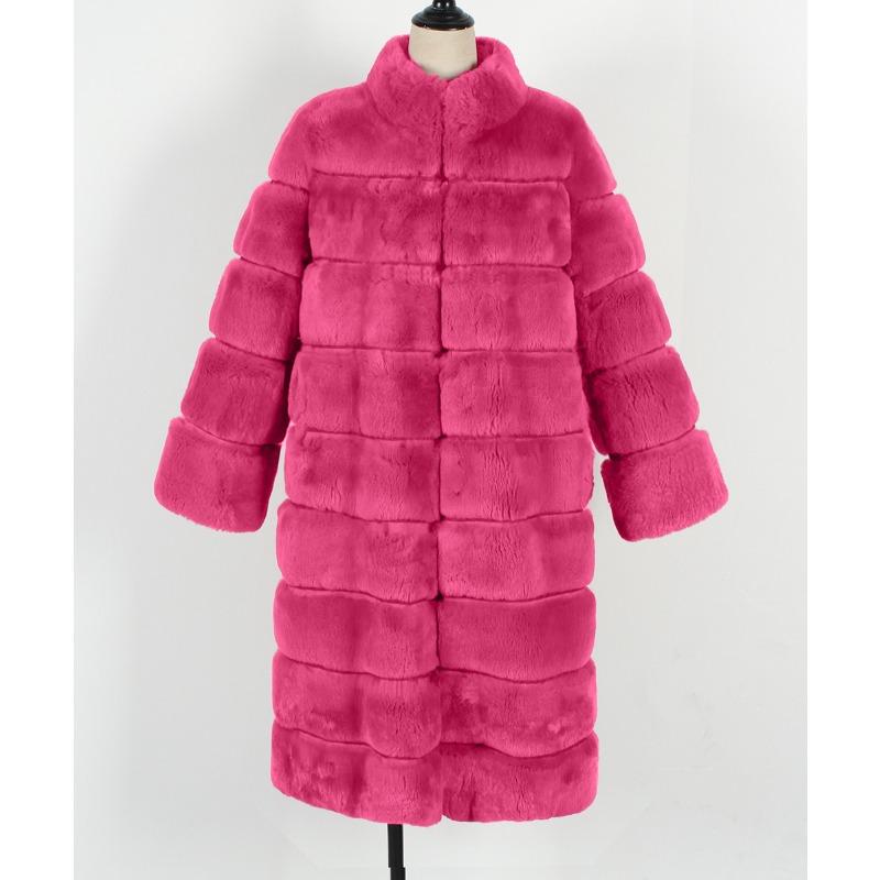 50 autumn and winter new products stand-up collar long imitation fur coat top women's coat Cheng Juan