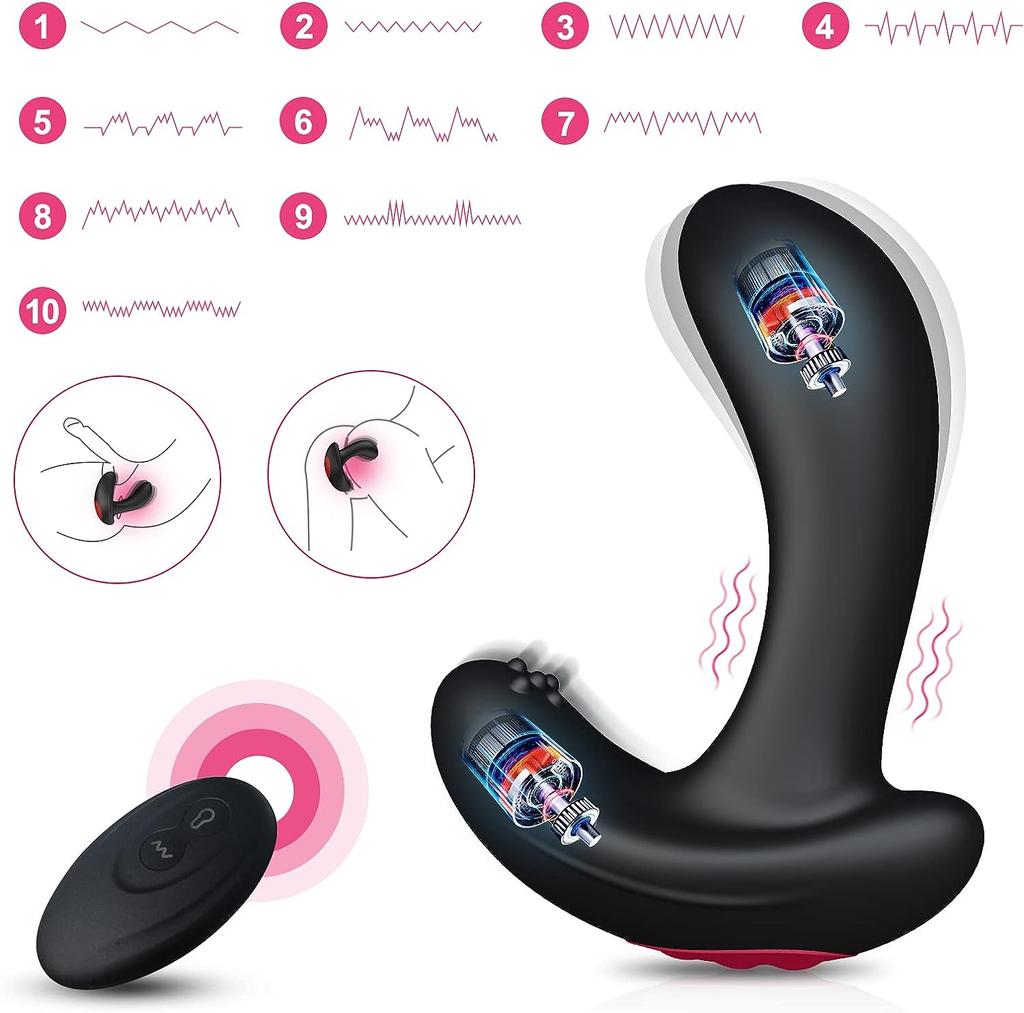 Automatic Inflation Anal Vibrator, Inflatable Butt Plug with Remote Control for Prostate Massage Sex Toys