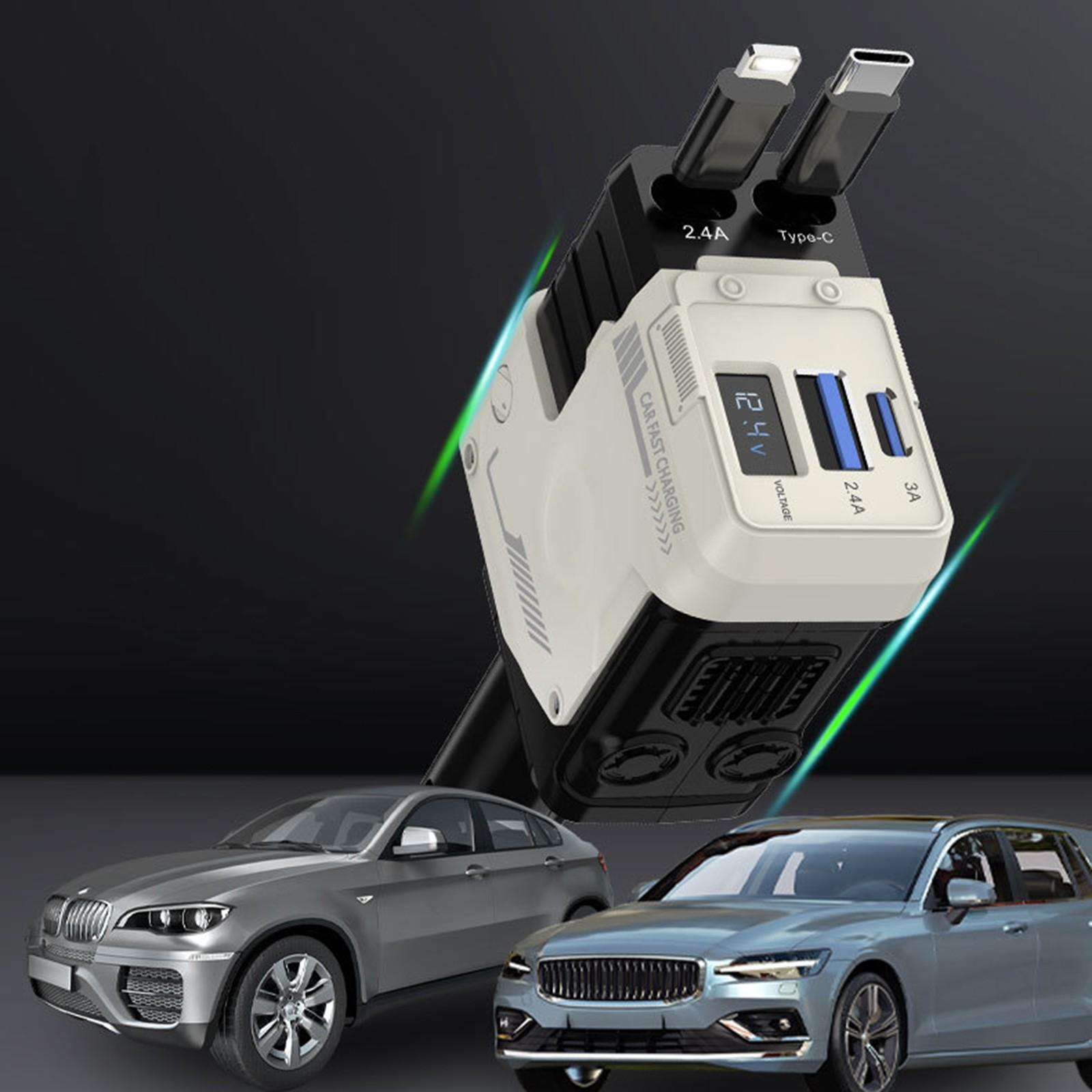 

Car Charger 120w Super Fast Charging Free Retractable Mecha Model (Apple+Type-C Interface) One Size жовтий