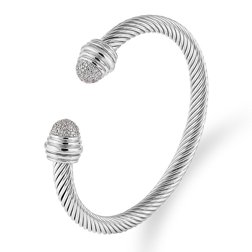 European and American Twisted Wire Gold Opening Bracelet, Brick Bracelet, Cable Wire Rope Bracelet 2026