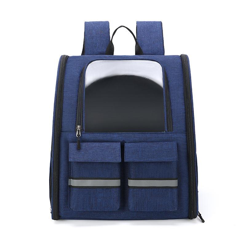 Portable Pet Trolley: Foldable, Breathable Cat & Dog Carrier, Double Shoulder Bag, Large Travel Bed
