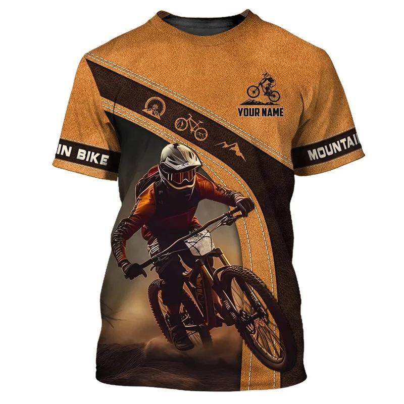 Mountain Bike Short-Sleeve T-Shirt, Custom Name for Cyclists