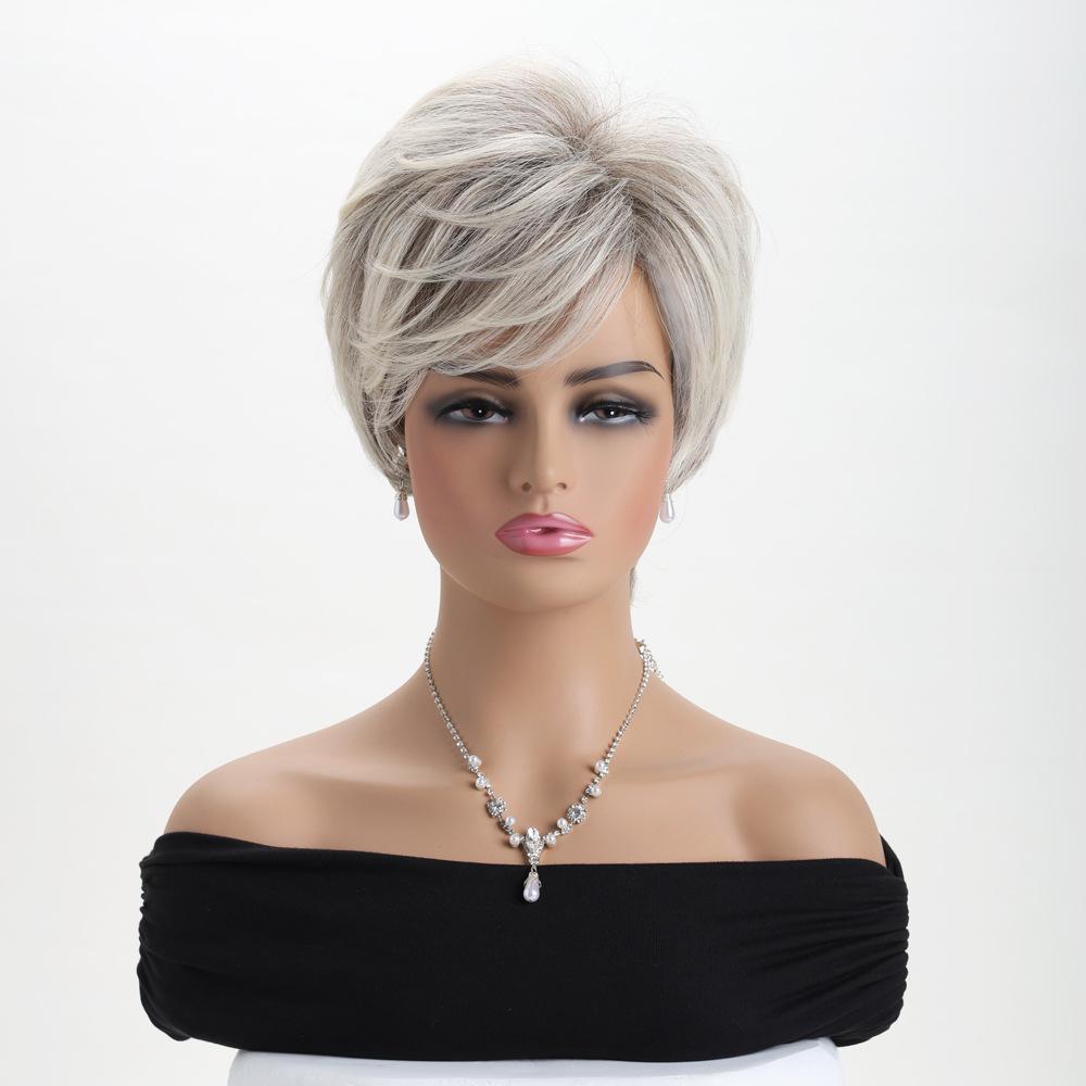 Женский короткий парик в западном стиле, пушистый, смешанный блонд, термостойкий, синтетический, полный парик-колпак золотой