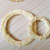 Beige Indonesian Rattan Christmas Wreath - Festive Décor for Weddings, Shop Windows, or Door Hanging
