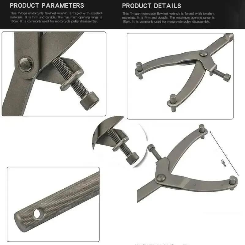 Universal Y Flywheel Wrench Kit Motorcycle Scooter Clutch Pulley Magneto Fixing Clip Belt Disc Sprocket Removal Tool