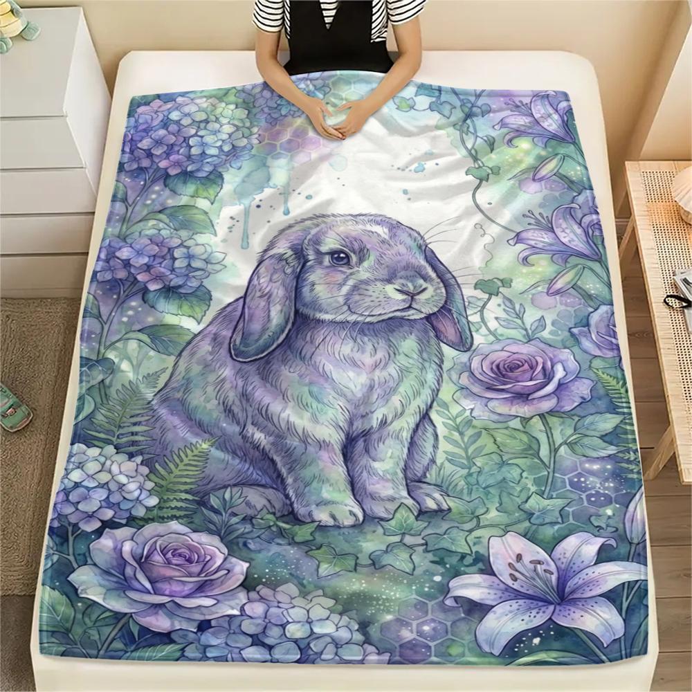 

1Pc Watercolor Animals Print Flannel Blanket, High quality Comfortable for All Seasons, Home Decor, Warmth and Comfort, Perfect for Christmas Gifts153 80cm x 120cm